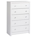 White 5 Drawer Wooden Dresser N729983