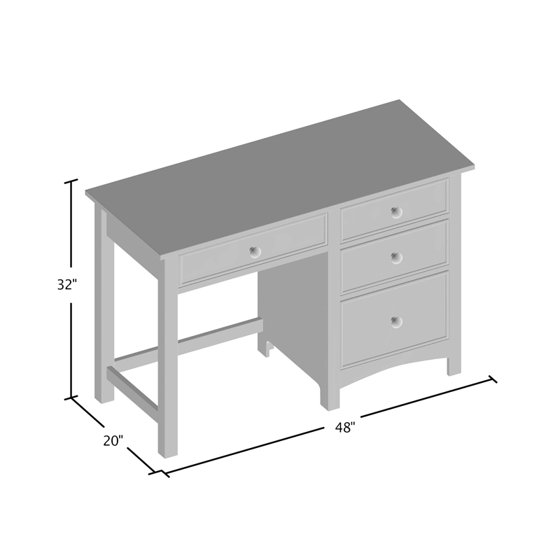 Dark Walnut Solid Wood Kids Desk S48660