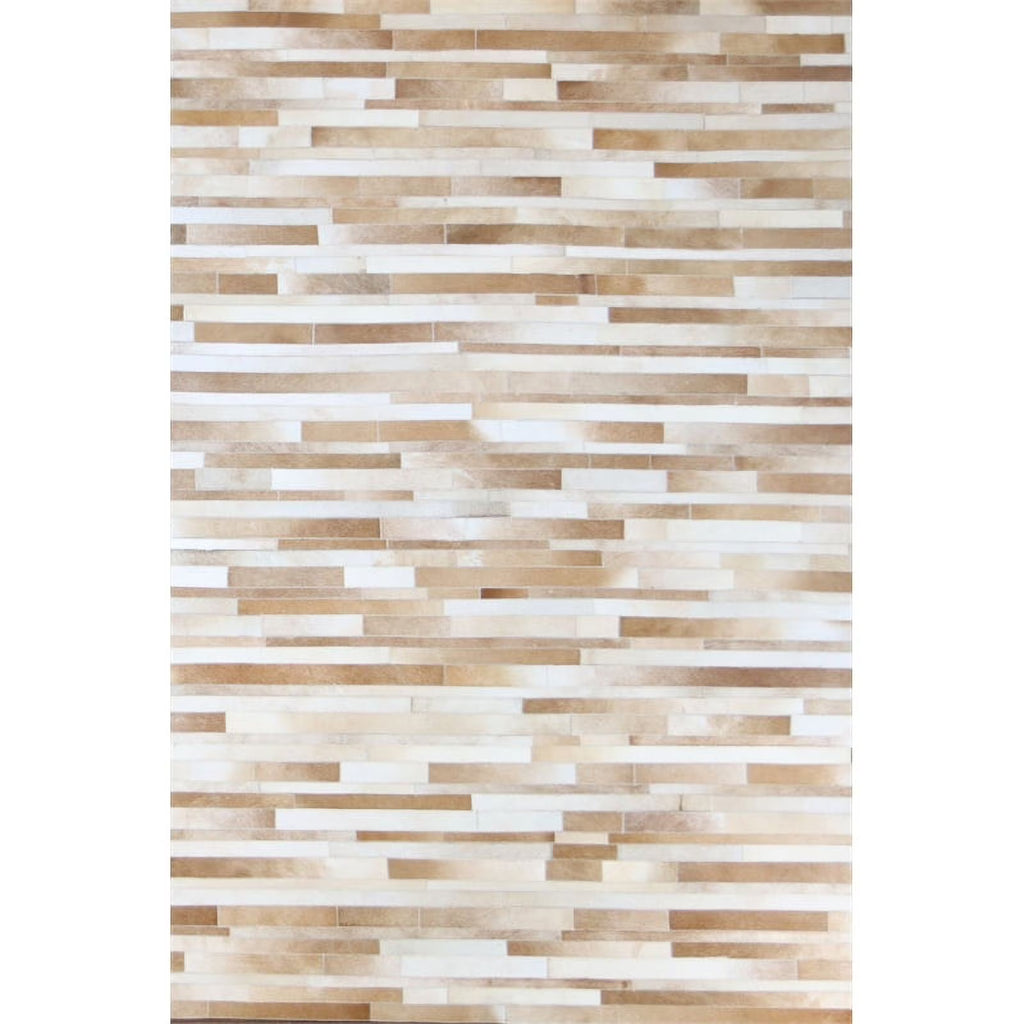 Camel Hair on Hide Leather Area Rug U945