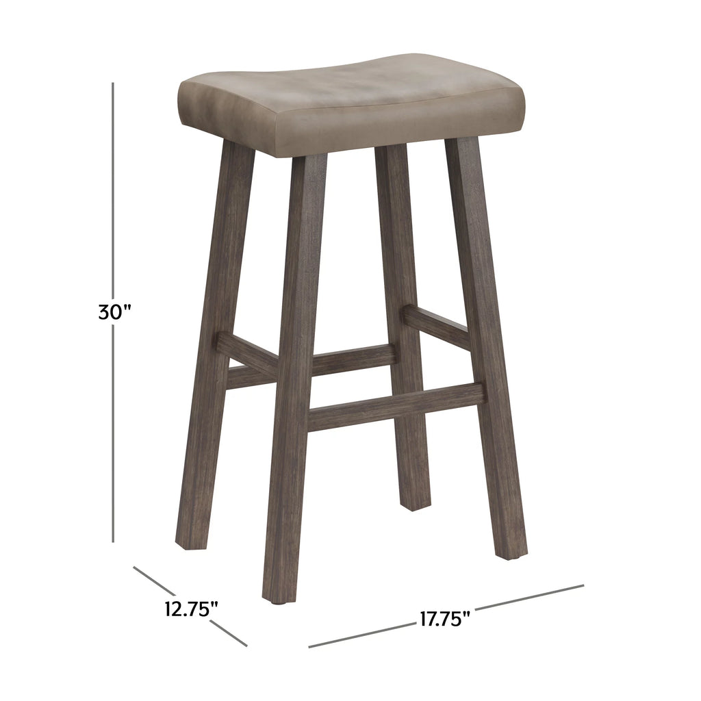 Rustic Gray Wood Backless Bar Height Stool H92671