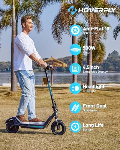 18/25 Mile Range 20Mph 500W 10'' Solid Tire Foldable Electric Scooter T61959