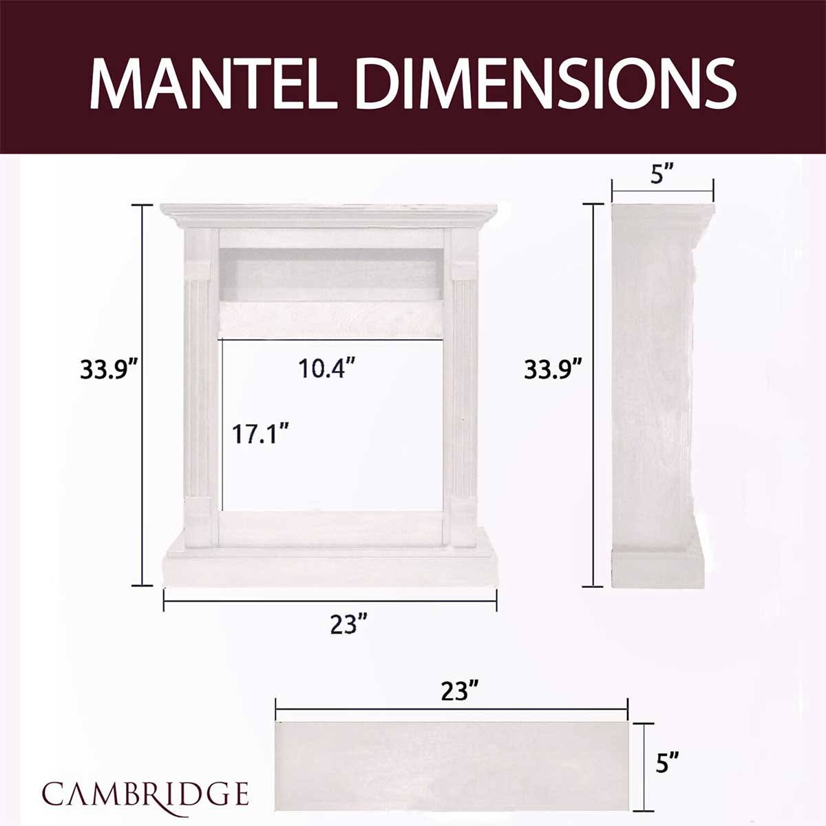White Mantel Electric Fireplace G42863