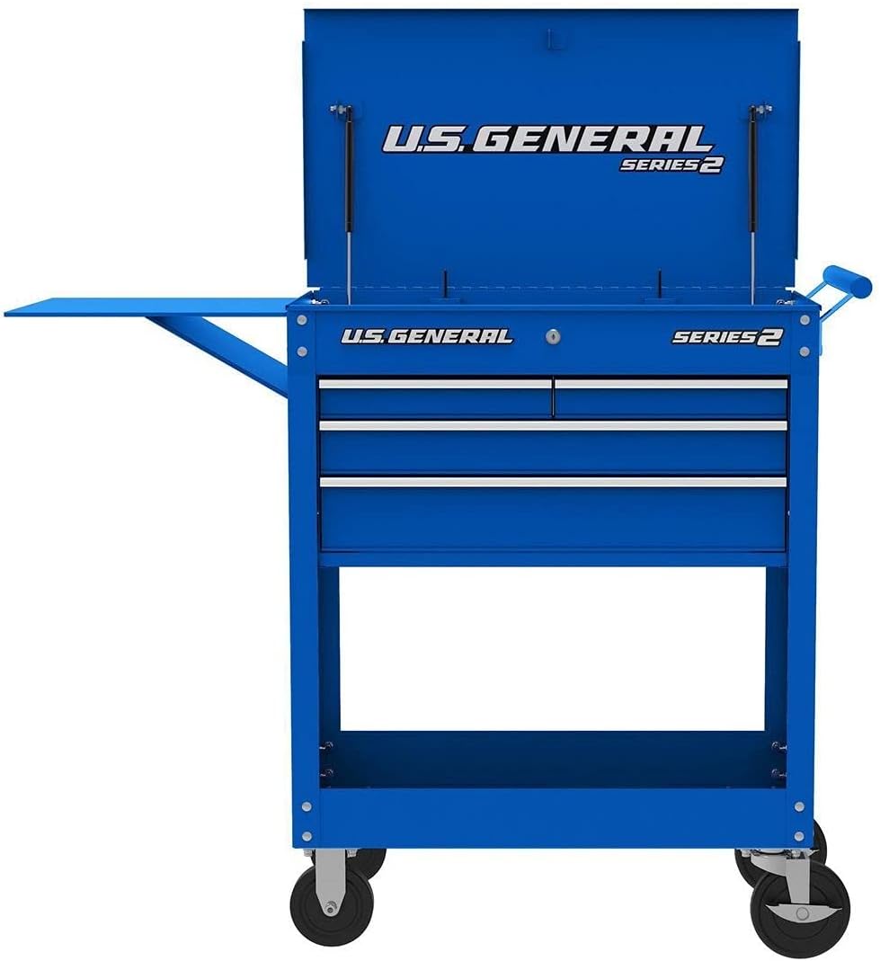 Blue Glossy 4 Drawer Roller Cart Tool Cabinet Q46100