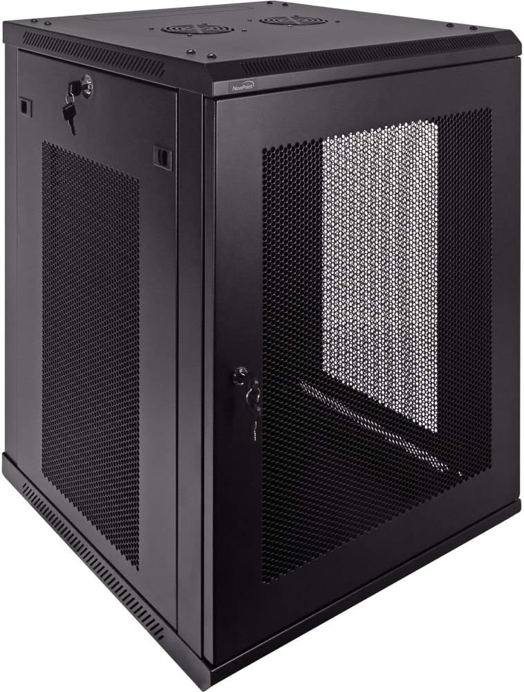 15U Wallmount IT Cabinet Enclosure 19-Inch Server Network Rack with Locking Perforated Door Black F792605