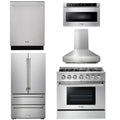 36 In. Natural Gas Range, Range Hood, Microwave Drawer, Refrigerator, Dishwasher R68981