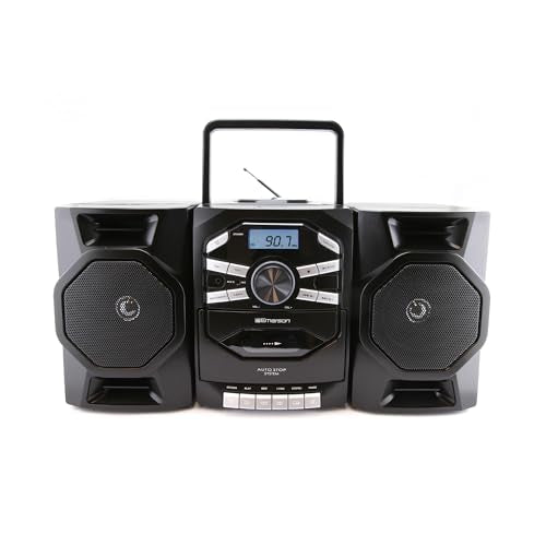 Portable CD Player Boombox with Cassette, AM/FM Radio, AUX, Detachable Speakers G41540