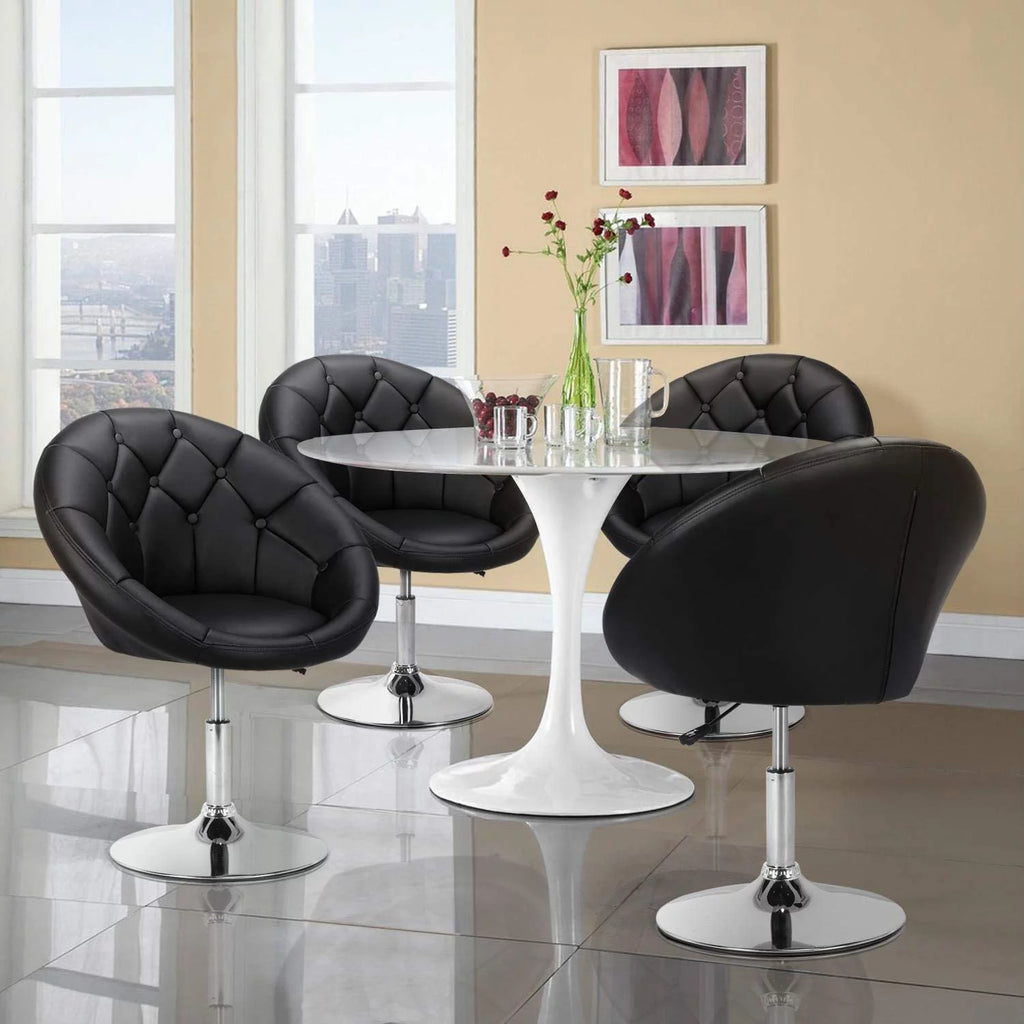 Adjustable Swivel Round Leather Chair with Wheels H933