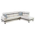 White and Black Faux Leather Right Sectional Sofa N297847
