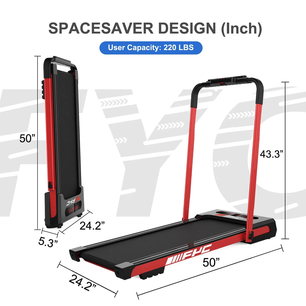 2.5 HP Folding Treadmill with LCD Display L98981
