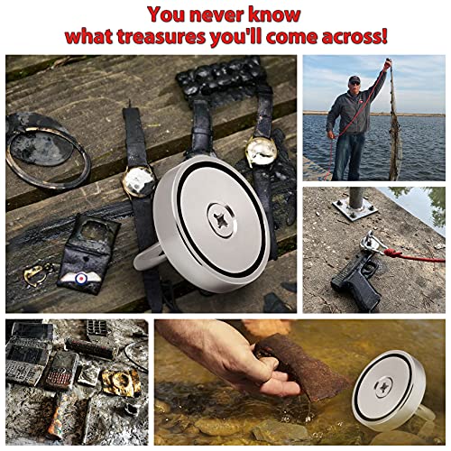 Magnet Fishing Kit 1000 LBS Pulling Force Neodymium Round Magnet 3.54inch Diameter P503