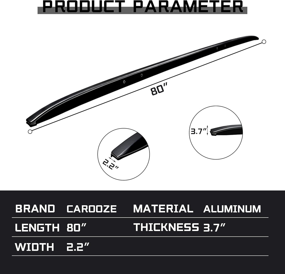 Black Roof Rack Cross Bars J7819