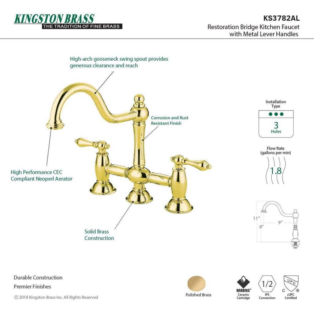Oil Rubbed Bronze Bridge Kitchen Faucet K65287