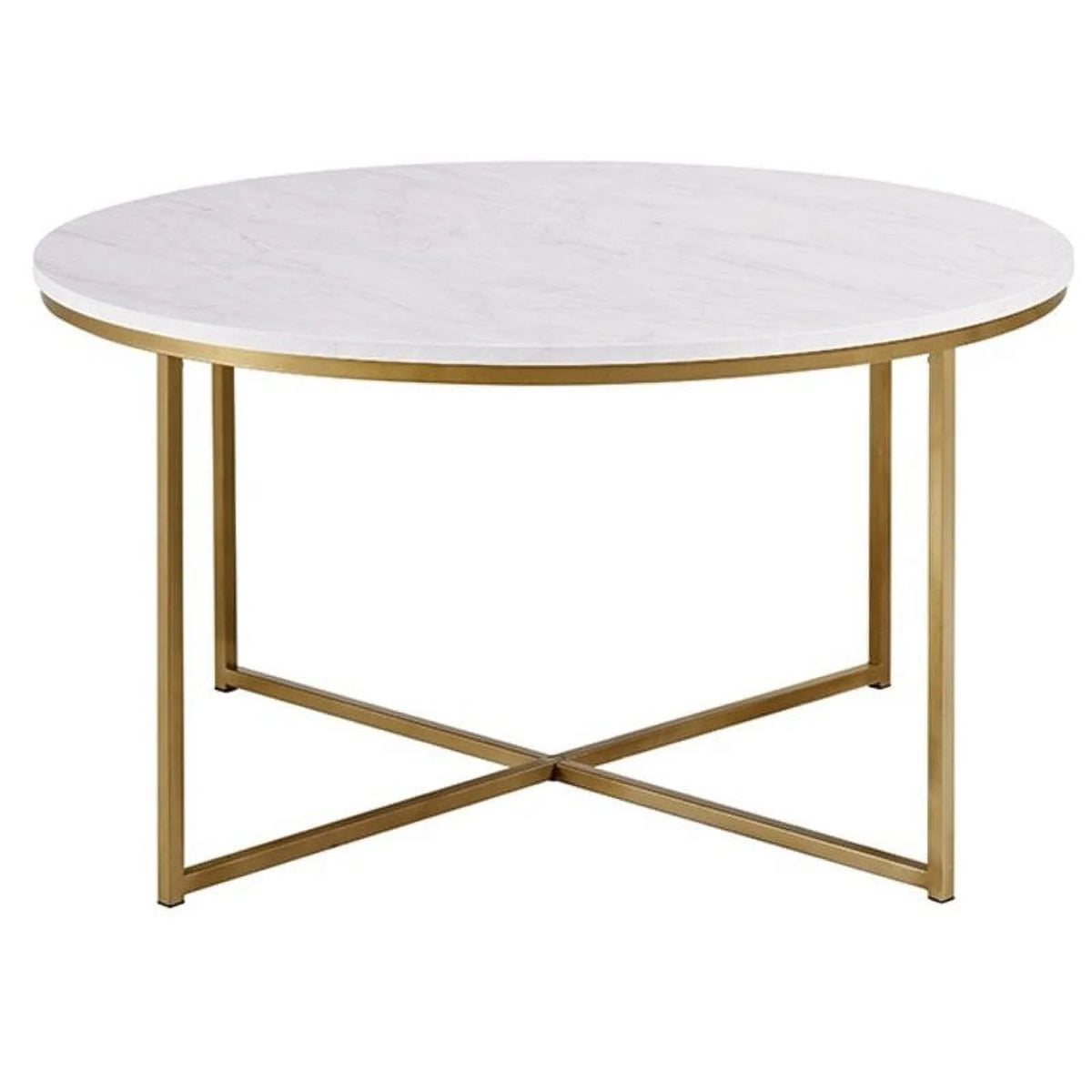 Round Marble Top Coffee Table in Gold T50877
