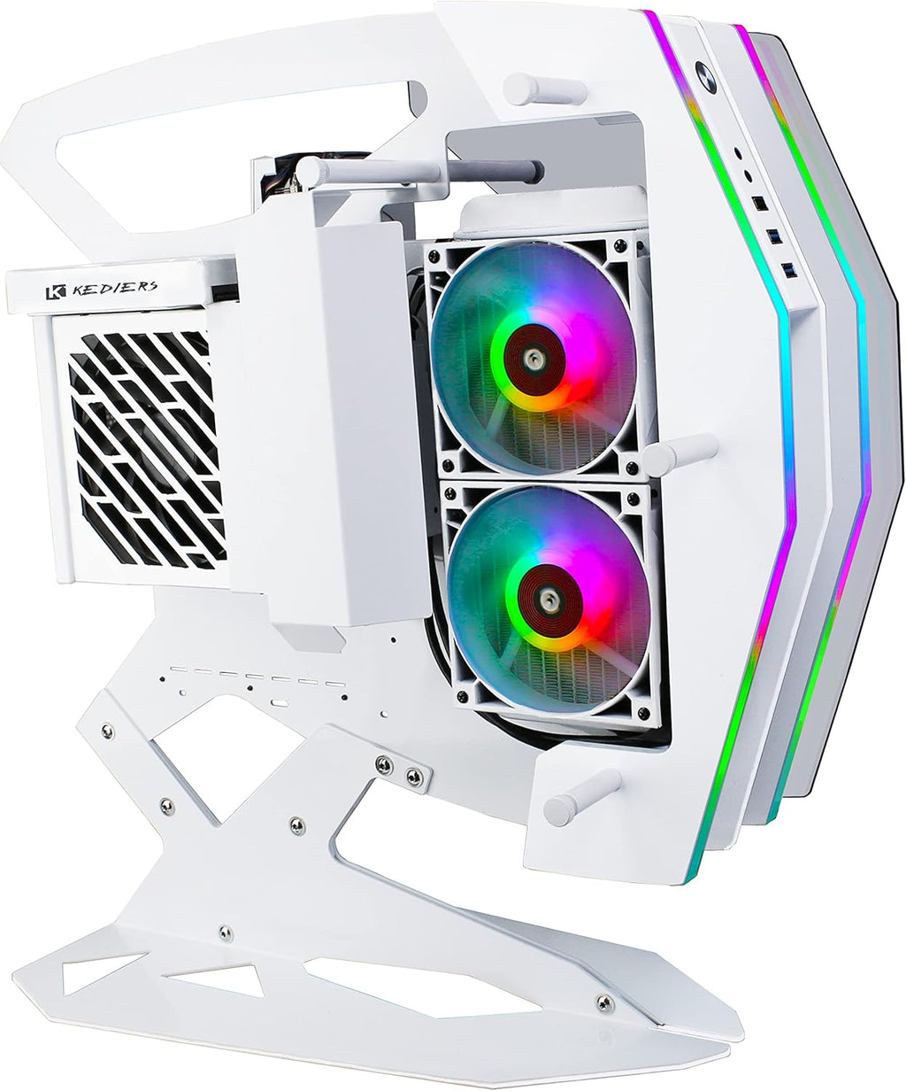 ATX Tower Tempered Glass Gaming Computer Case with 2 RGB Light Boards F504250