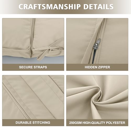 High Back Outdoor Chair Cushions 44''x20'' Waterproof Burgundy N794838