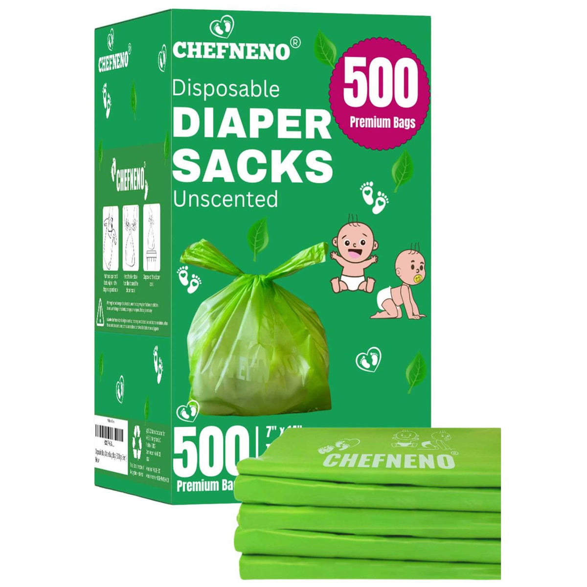 Disposable Biodegradable Unscented Diaper Bag C583207