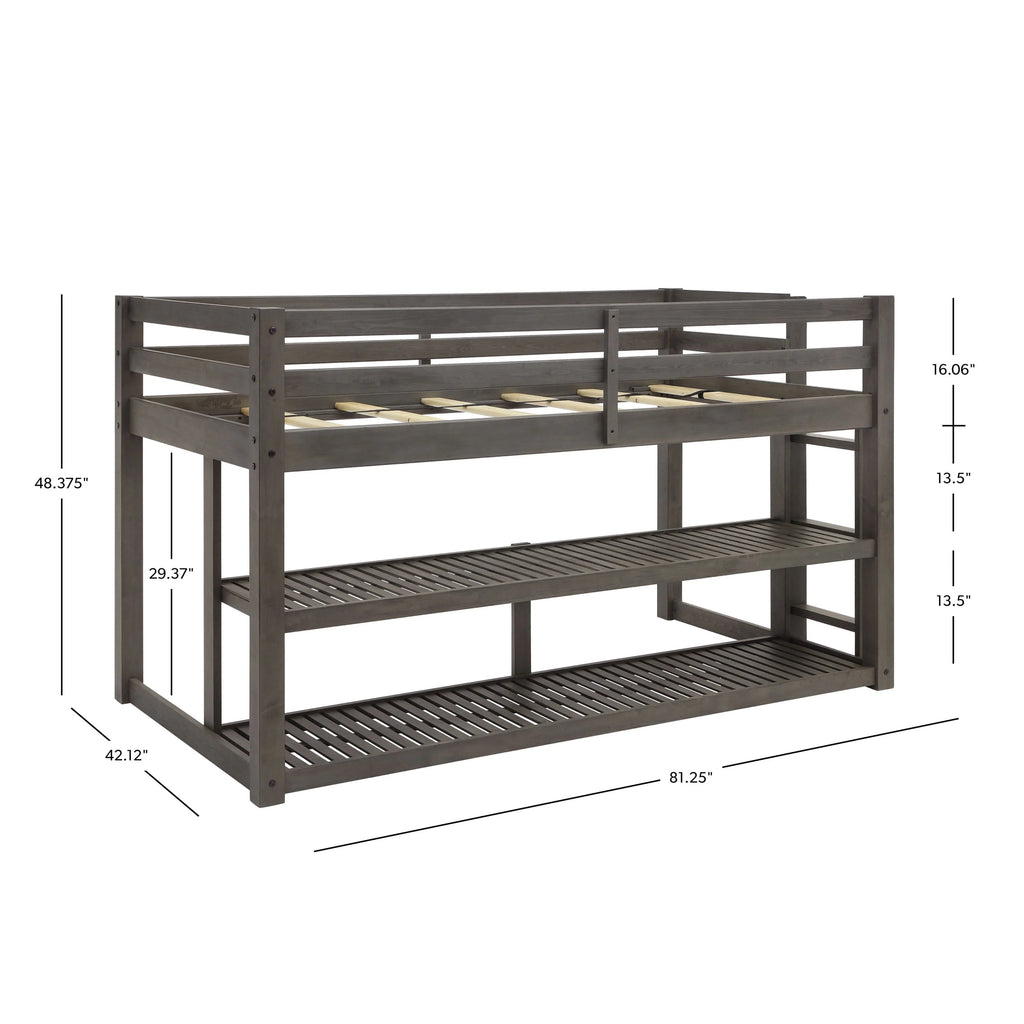 Black Twin Loft Storage Bed W85771