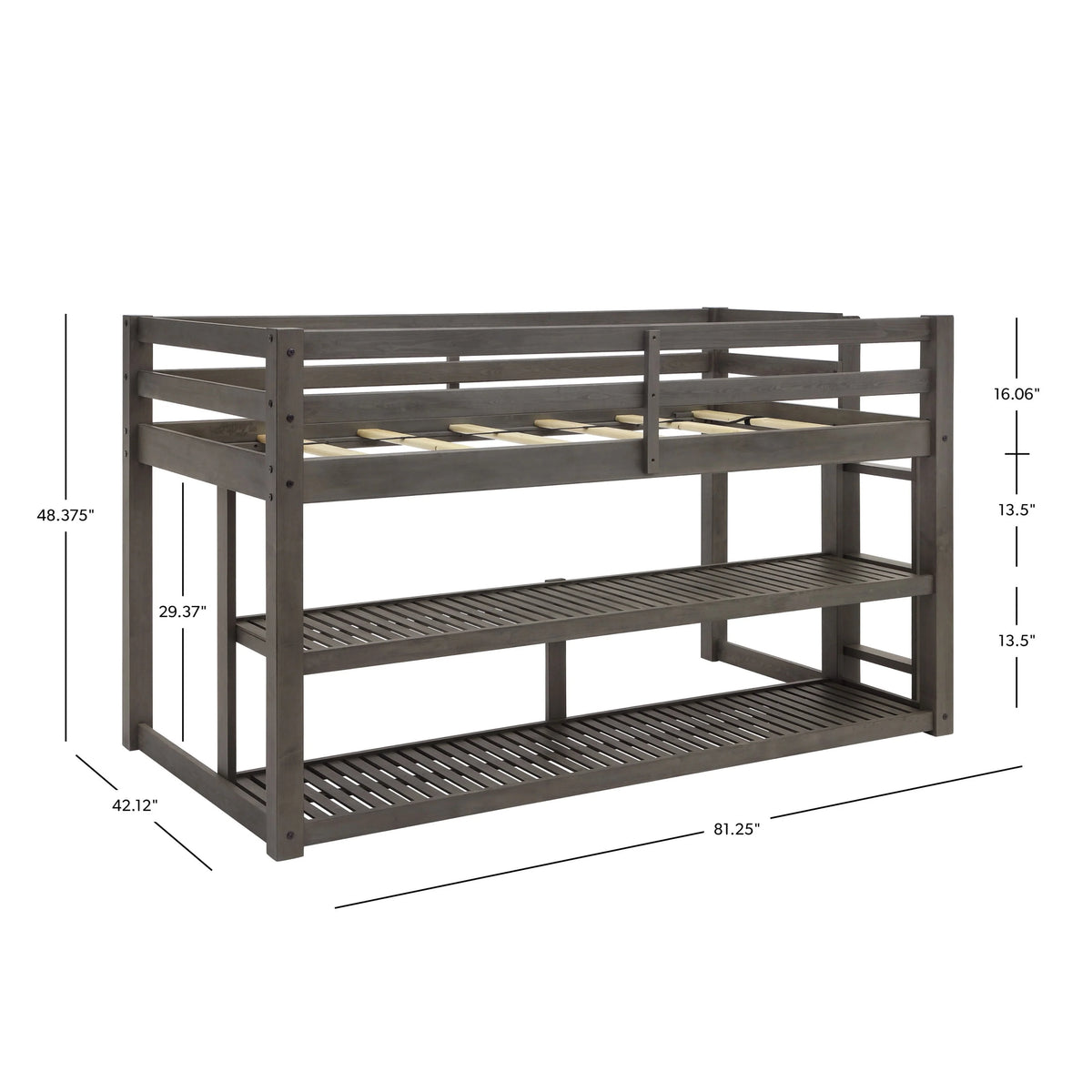 Black Twin Loft Storage Bed W85771