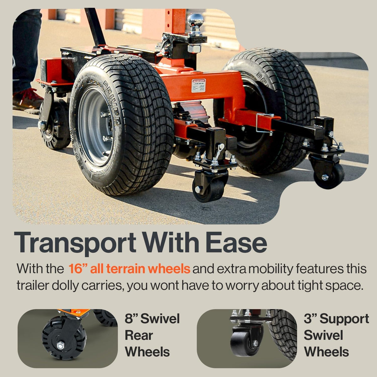 Electric Trailer Dolly 7500lbs Max Trailer Weight All-Terrain Wheels I644613
