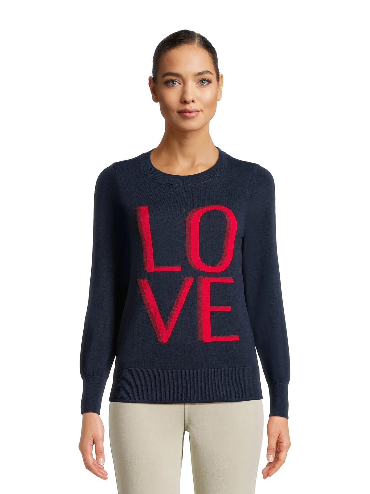 Print Crew Neck Sweater V18782