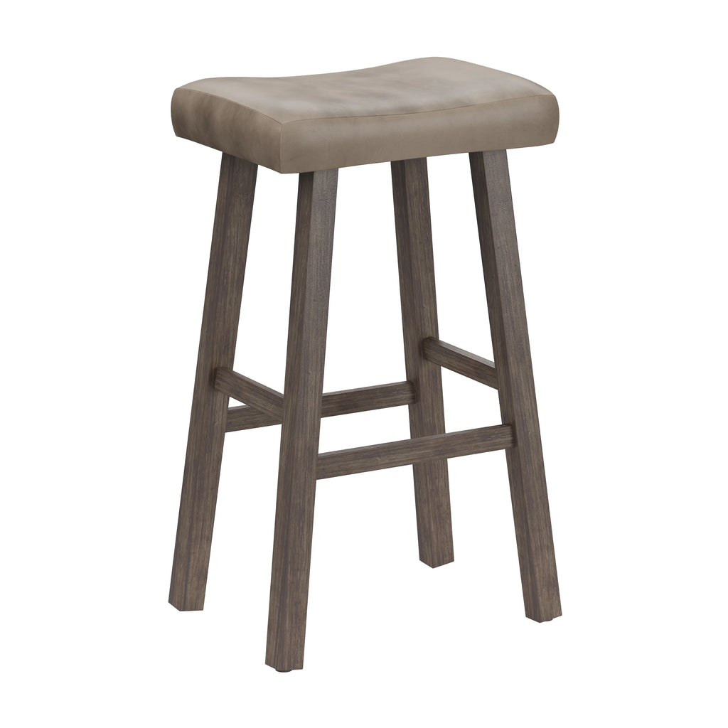 Rustic Gray Wood Backless Bar Height Stool H92671