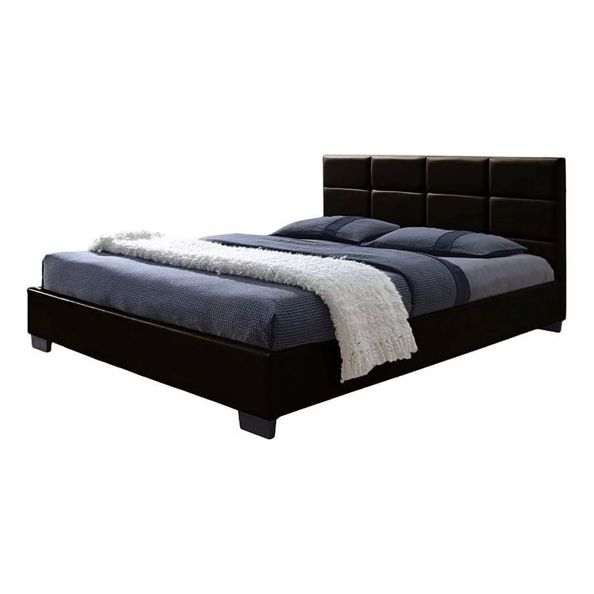 Upholstered Queen Leather Platform Bed G709315