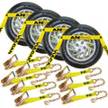 Classic Yellow 4 Pack Car Tie Down Chain Anchors Flat Bed Side Rail N73130