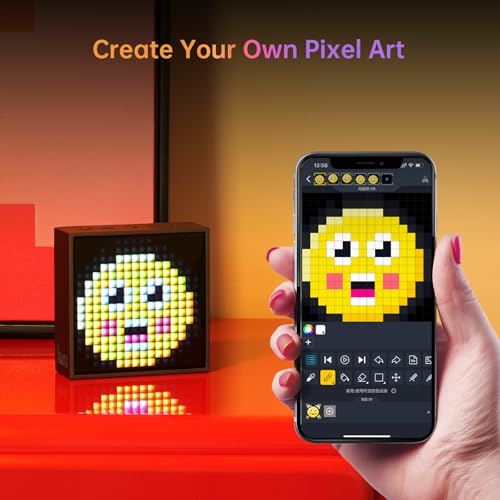 Pixel Art Bluetooth Speaker with 16x16 LED Display Black R9700
