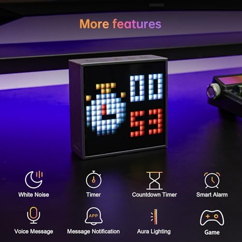 Pixel Art Bluetooth Speaker with 16x16 LED Display Black R9700