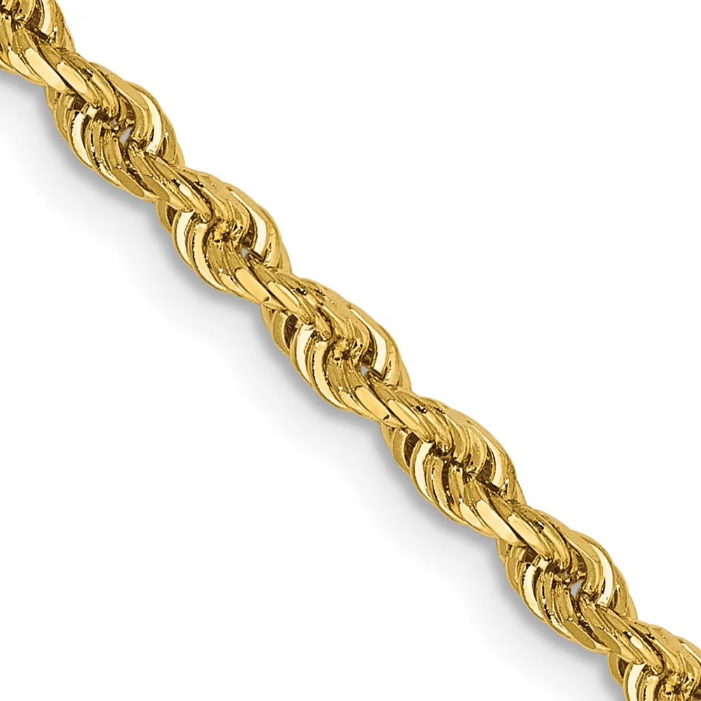 14k Yellow Gold Rope Chain Necklace 16inch K401