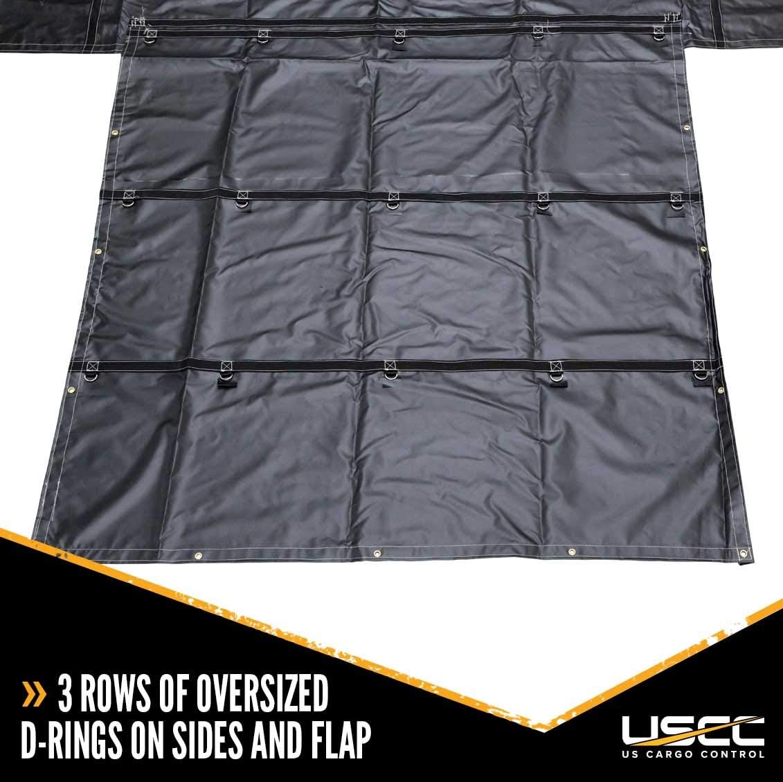 Heavy Duty 24 Feet x 18 Feet Black Lumber Tarp with 8 Foot Drop and Flap Z9345
