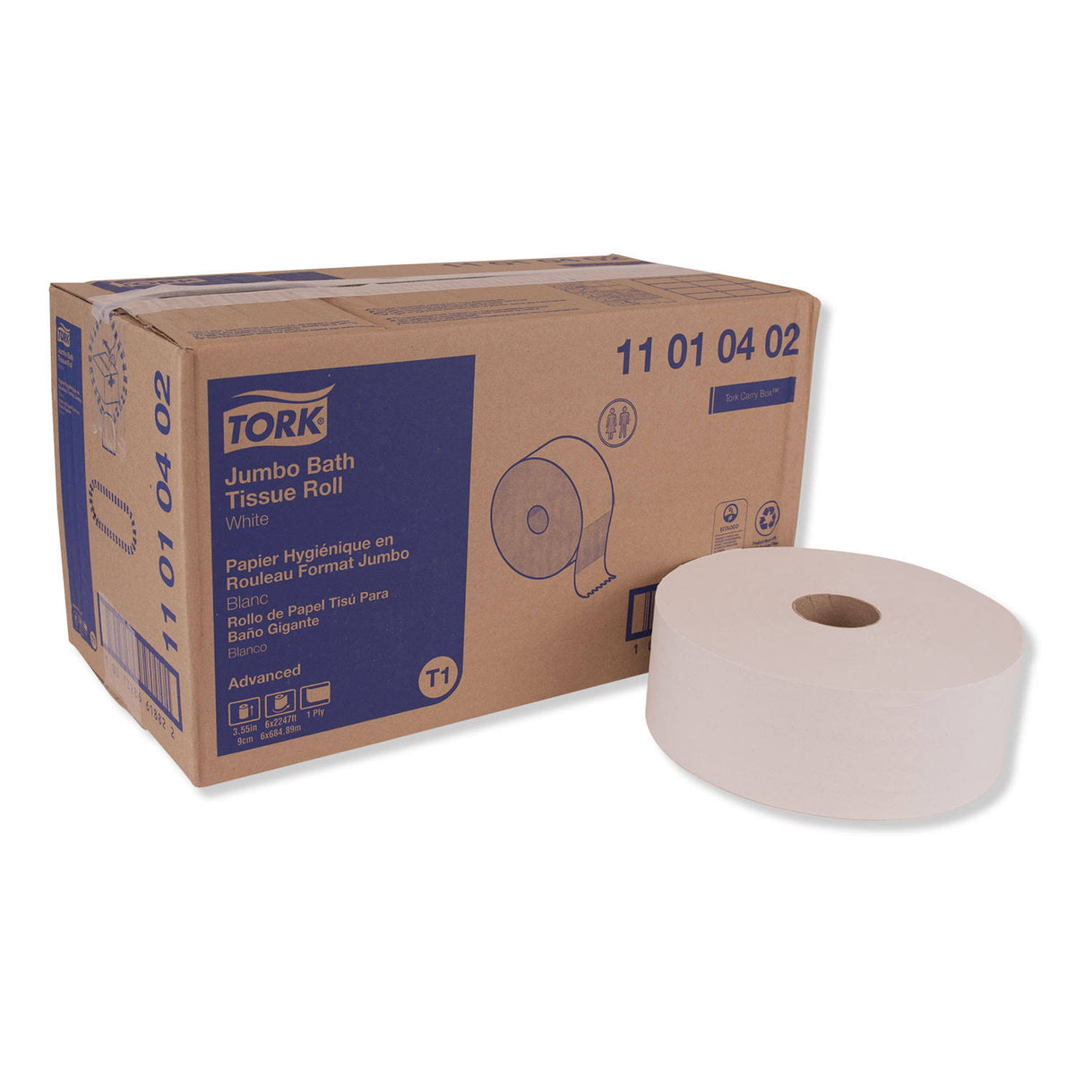 1-Ply Jumbo Roll Bath Tissue, 2247 ft., 6 Rolls/Carton F552312