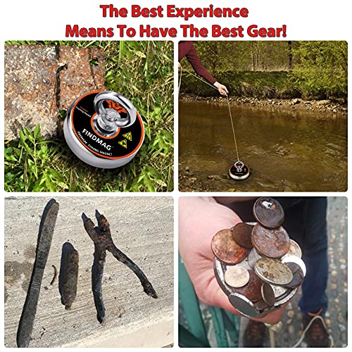 Magnet Fishing Kit 1000 LBS Pulling Force Neodymium Round Magnet 3.54inch Diameter P503