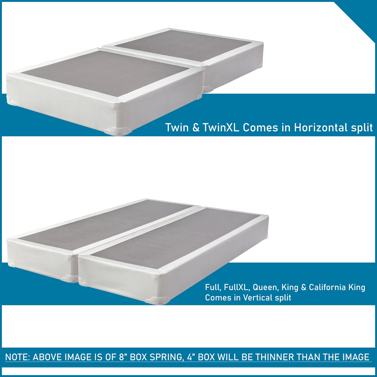 8” Split Fully Assembled Box Spring for Mattress, Queen P1572