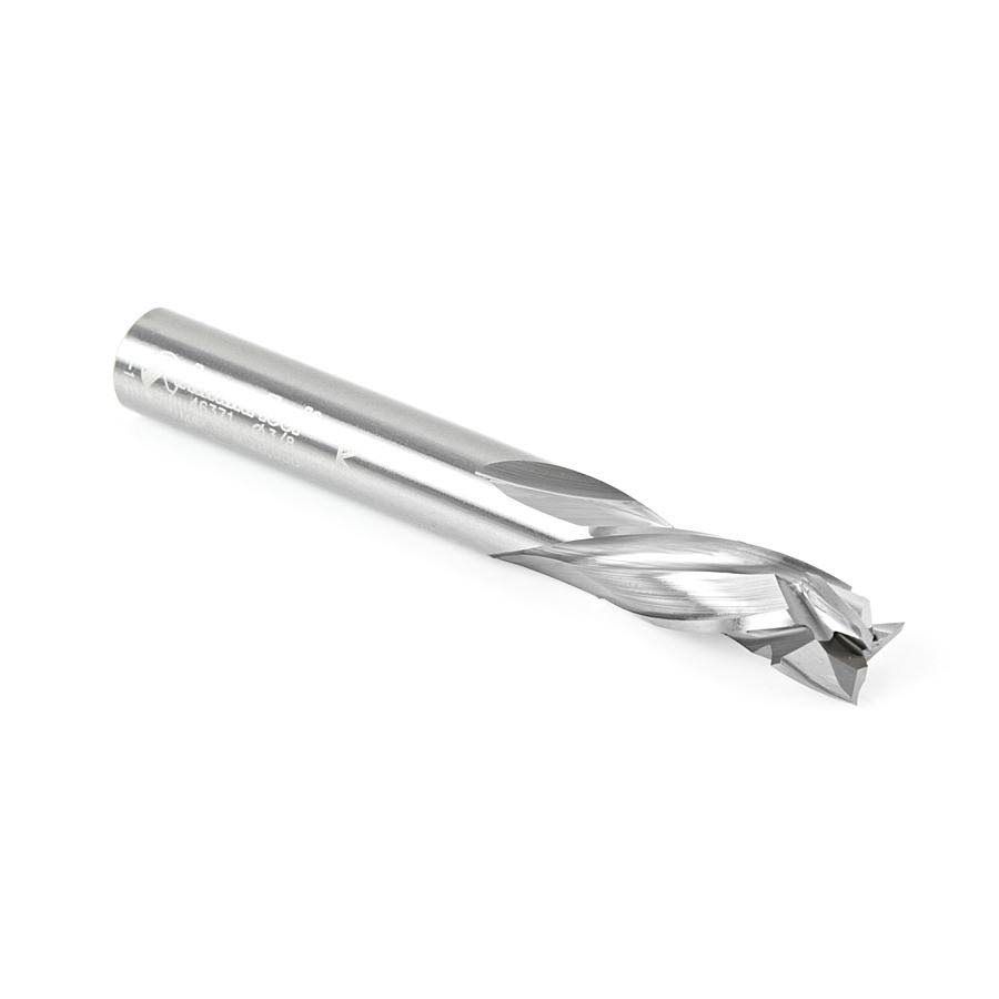 Solid Carbide Compression Spiral 3/8 Dia x 1 x 3/8 Shank x 3 inch Long CNC Router Bit U43689