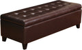 Brown Tufted Storage Ottoman Bench F4509