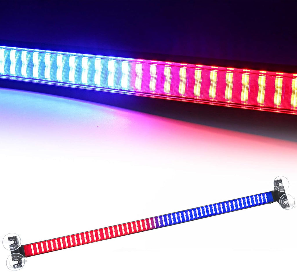 120 LED Red Blue Interior Windshield Strobe Light Bar Pack of 2 C13166