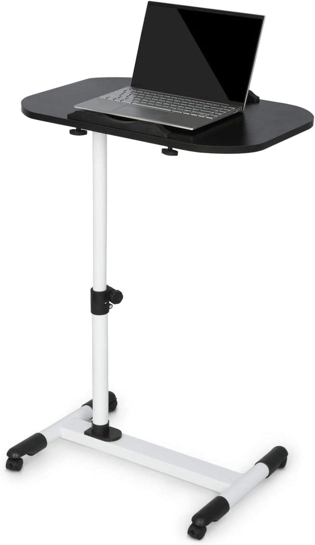 Black Adjustable Height Mobile Laptop Desk with Wheels J4801