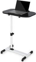 Black Adjustable Height Mobile Laptop Desk with Wheels J4801