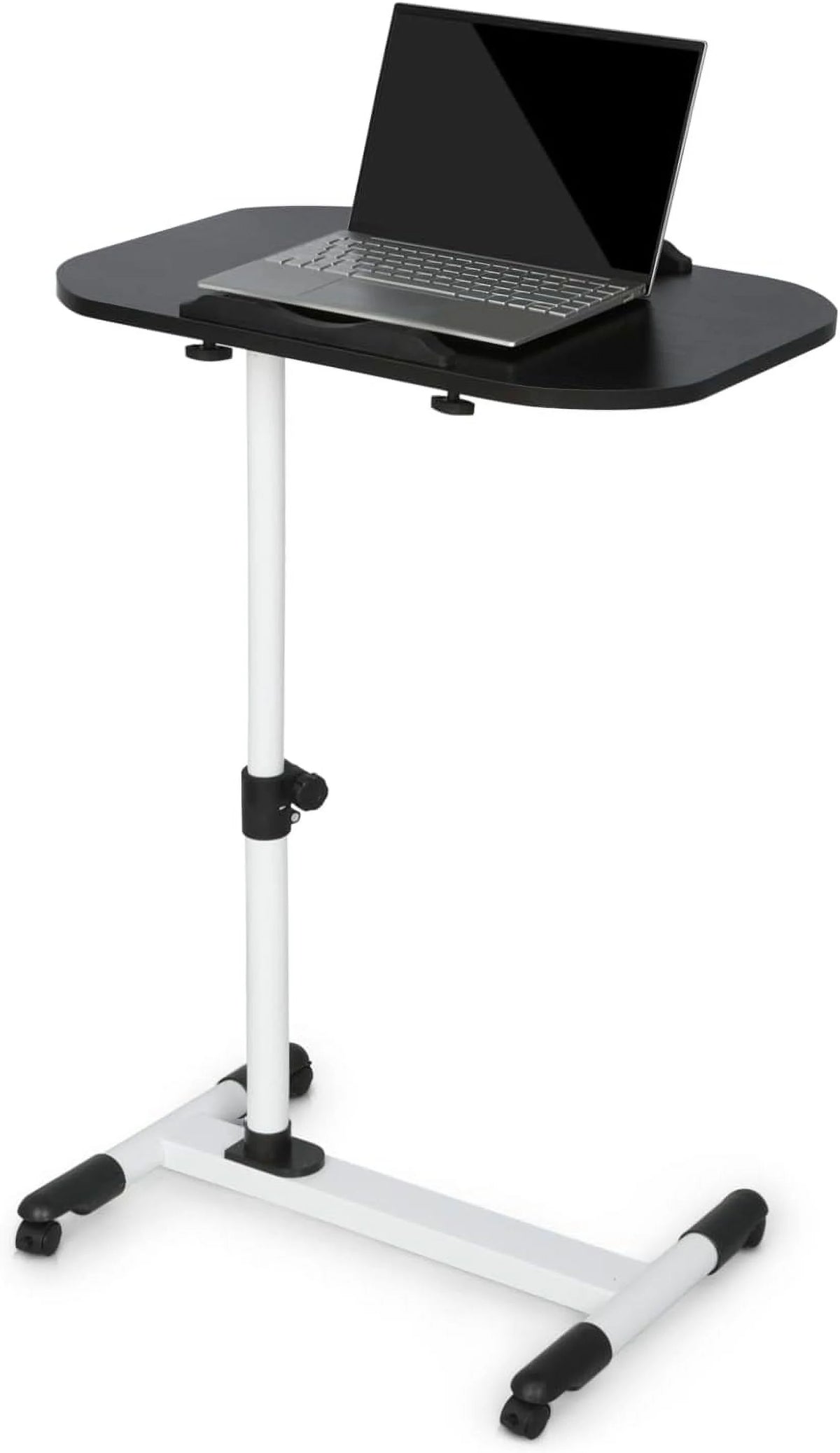 Black Adjustable Height Mobile Laptop Desk with Wheels J4801