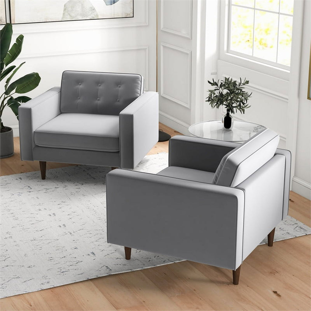 Gray Velvet Lounge Chair (Set of 2) M688