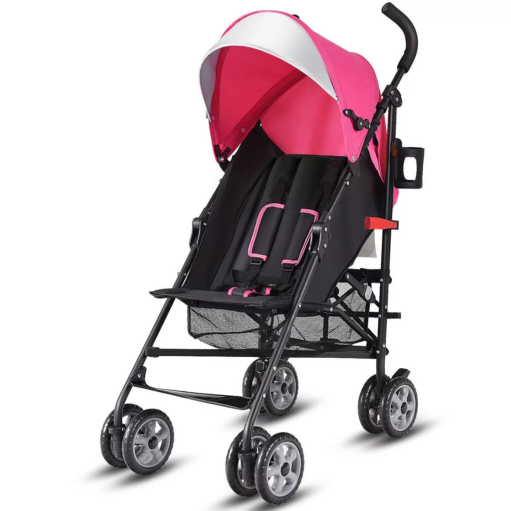 Folding Lightweight Umbrella Stroller with Storage Basket Black J25692