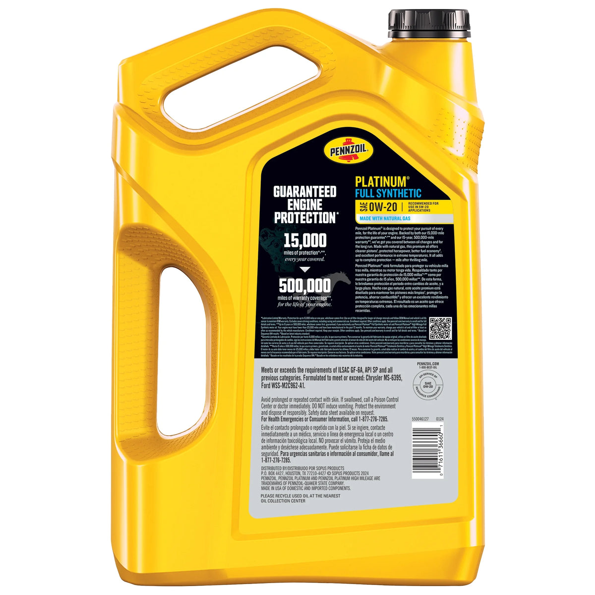 Full Synthetic 0W-20 Motor Oil, 5-Quart G226