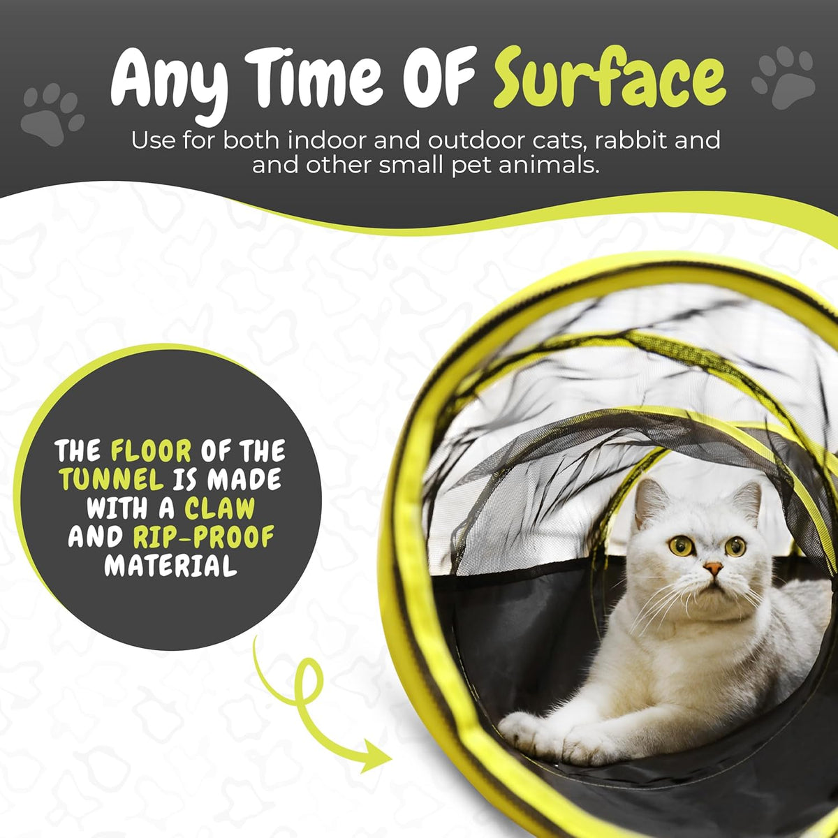 Outdoor Cat Enclosures Playground with Claw Proof Tunnel and Floor V944