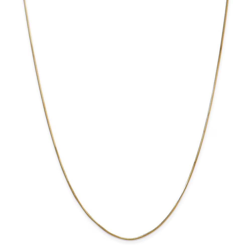 14kt Yellow Gold 1.0mm Octagonal Snake Chain 18 inch Lobster Clasp E605732