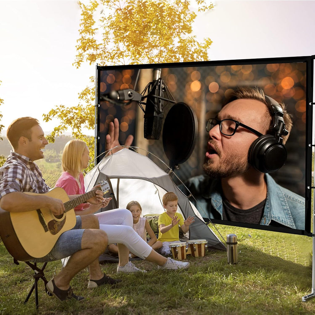 115 inch Portable Projection Screen with Stand, 16:9 4K HD, with Carry Bag F358464