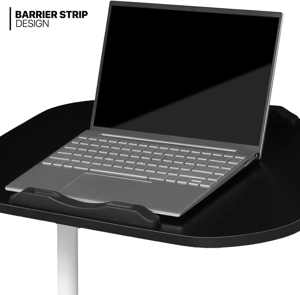 Black Adjustable Height Mobile Laptop Desk with Wheels J4801