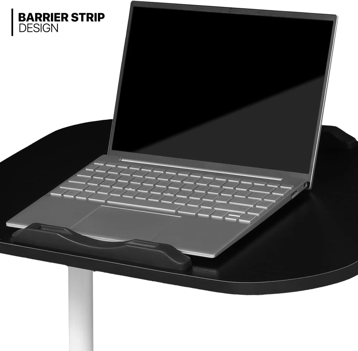 Black Adjustable Height Mobile Laptop Desk with Wheels J4801