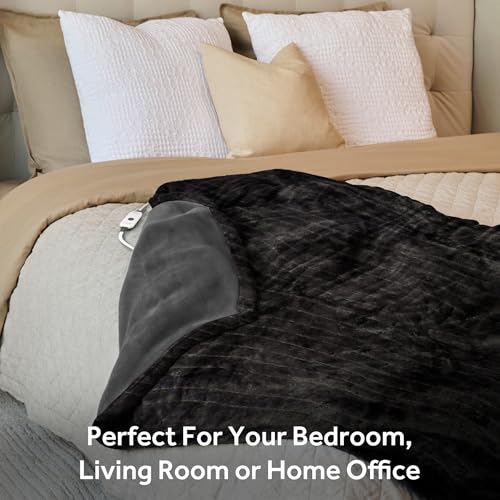 Faux Fur Heated Throw Blanket J35407