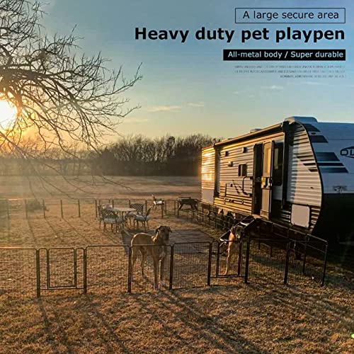 8 Panels 39 Inch Foldable Metal Dog Playpen M57693